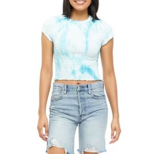 Crown & Ivy Tie Dye Smocked Top NWT